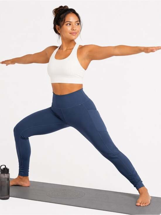 Mondetta Pants - Mondetta Blue Polyester Blend Stretch Skinny Mesh Pockets Yoga Pants Size Small